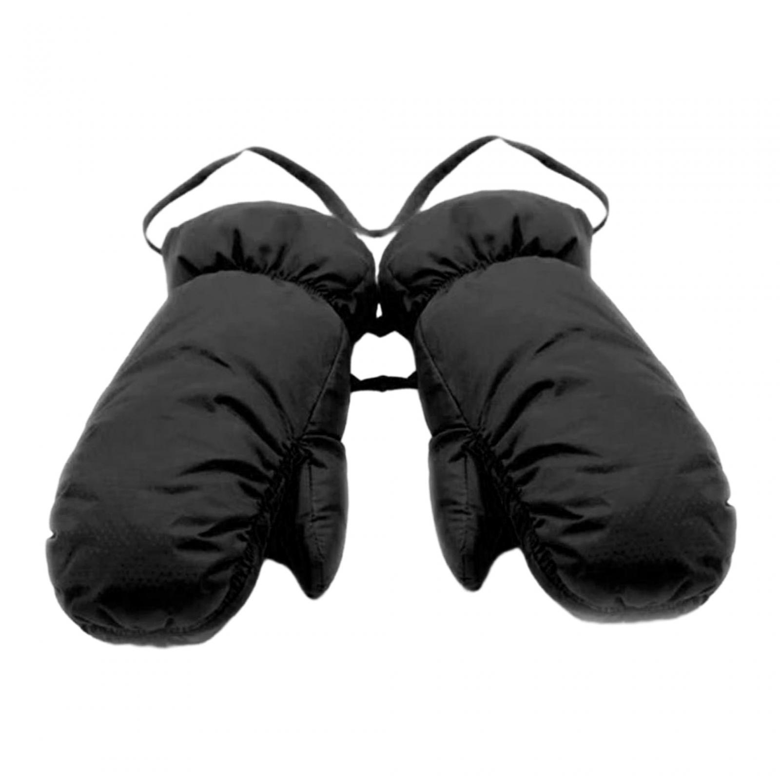 funtasica Down Mittens Cold Weather Gloves Thickened for Men Women Windproof Insulated Winter Snow Mittens Ski Mittens for Snowboarding Black M